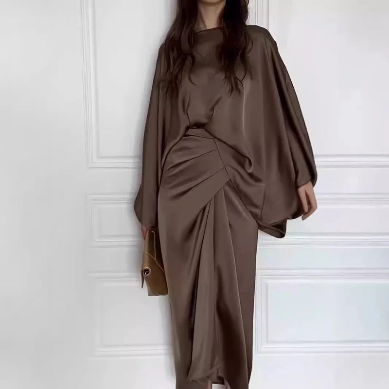 Tie-Waist Satin Dress by Crystal Crystina, primary view