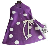 CurveKind™ Polka Dot Pleated Shirt Dress