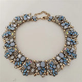 Crystal Rhinestone Collar Choker Necklace and Earrings
