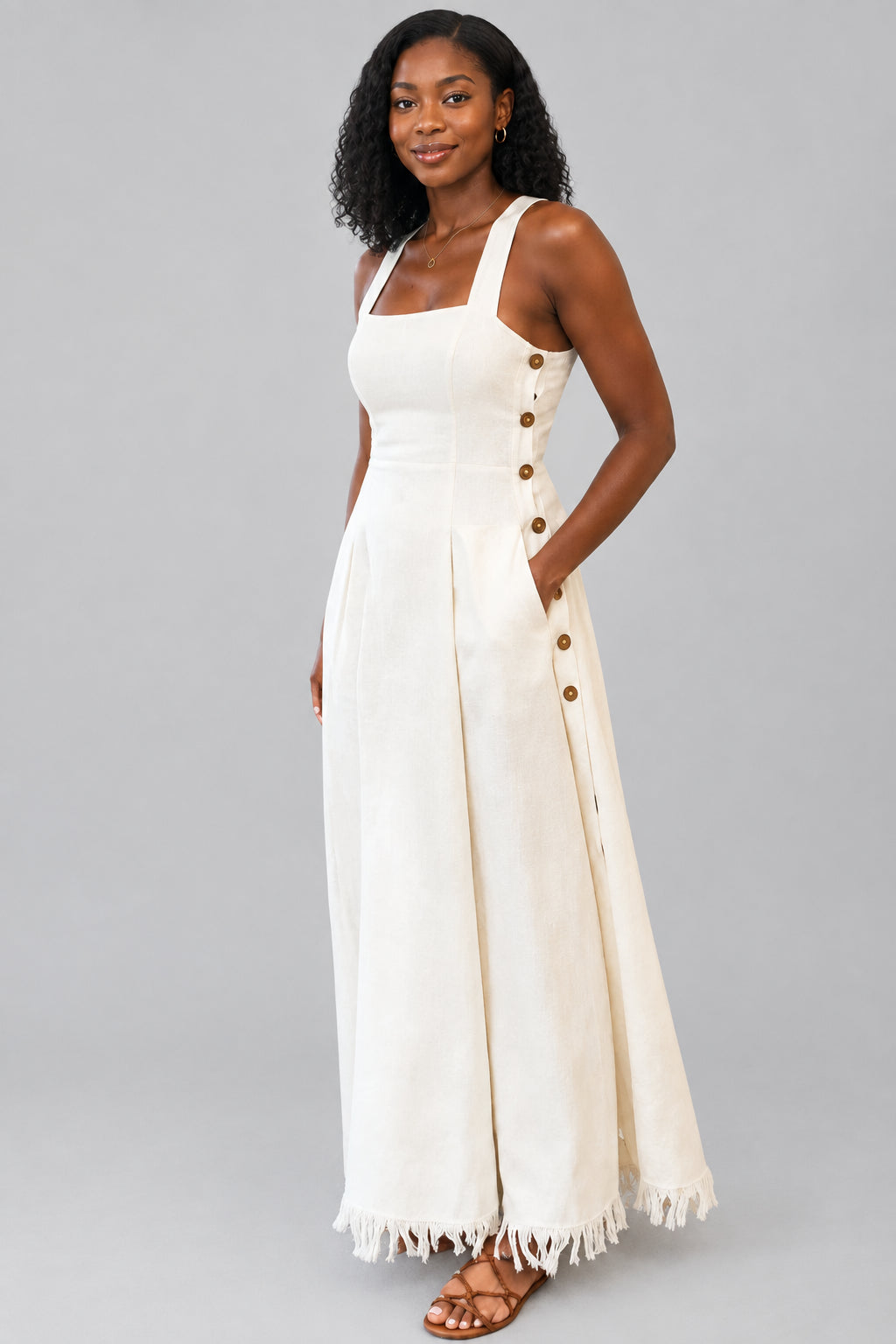 Tassel Splicing Maxi Dress
