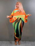 CurveKind™ Pleated Batwing Evening Dress