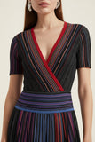 Striped Knit Midi Dress