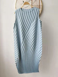 CurveKind™ Irregular Pleated Sleeveless Midi Dress