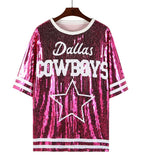 Cowboys Pink Sequin Top