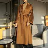 Woolen Long Belted Coat