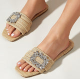 Silvia Cane Crystal Sandals