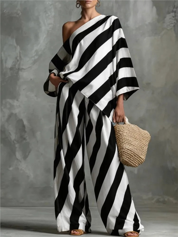 Chic Striped Casual Co-Ord Set by Crystal Crystina, alternate view 10