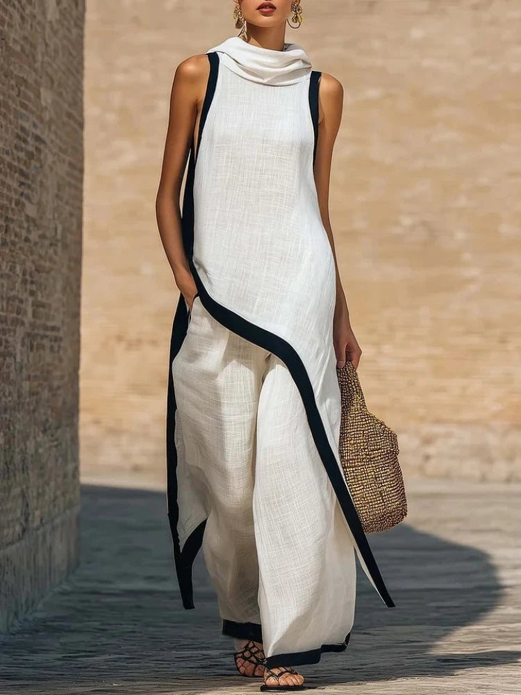 Linen Contrast Color Outfit by Crystal Crystina, alternate view 6