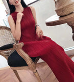 High  Elastic Sleeveless Long Dress