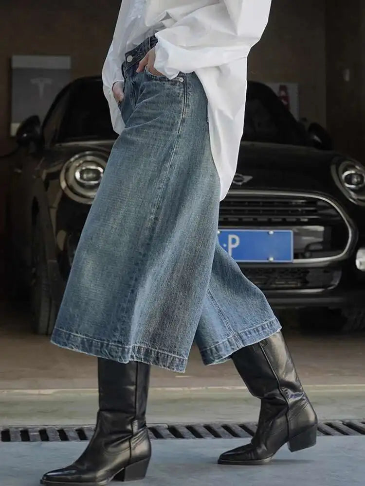 High Waist Denim Jort by Crystal Crystina, primary view