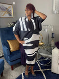 CurveKind™ Pleated Batwing Evening Dress