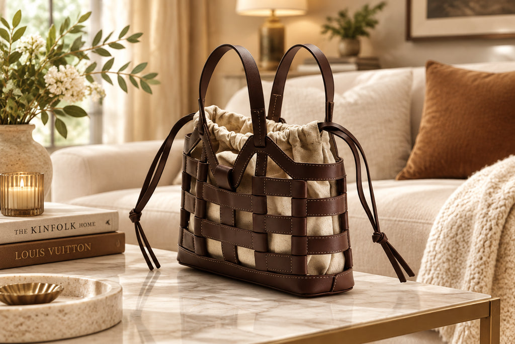 Woven Leather Tote Bag