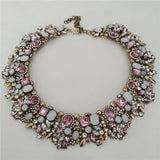 Crystal Rhinestone Collar Choker Necklace and Earrings