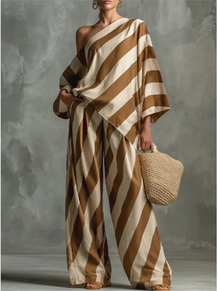 Chic Striped Casual Co-Ord Set