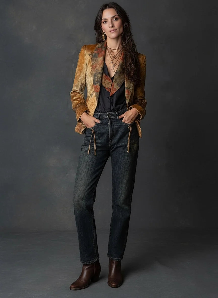 Retro Blazer Velvet Jacket by Crystal Crystina, alternate view 3