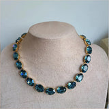 Oversized Crystal Elliptic Cut Necklace