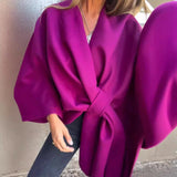 CurveKind™ V-Neck Shawl Cape Coat