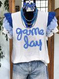 Classic Gameday Letter Flying Sleeve Top