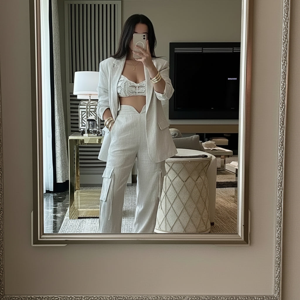 Blazer & Wide-Leg Pants Set