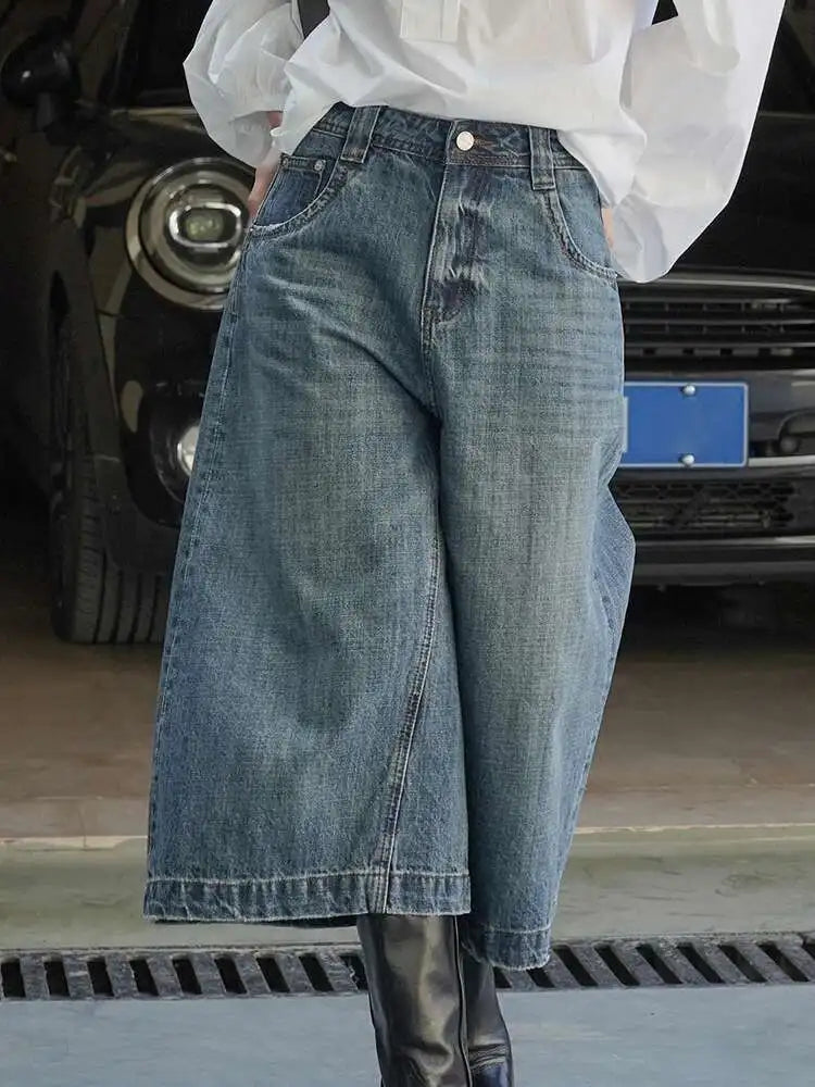 High Waist Denim Jort by Crystal Crystina, alternate view 3