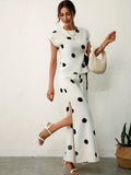 Chiffon Polka Dot Two Piece Set