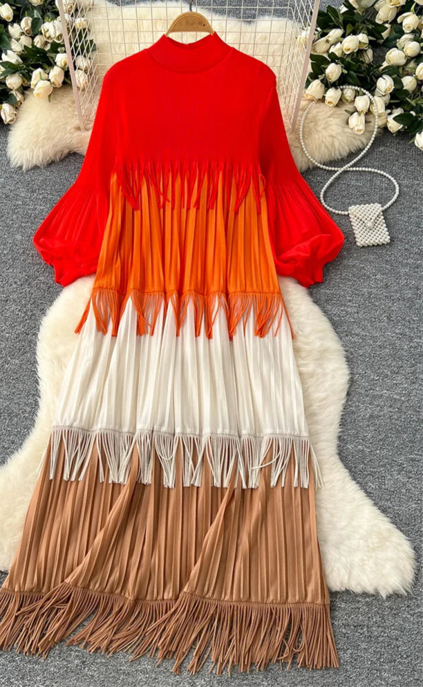 Multicolor Spring Tassel Dress by Crystal Crystina, primary view