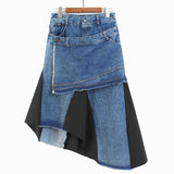 Jackie Irregular Denim Skirt