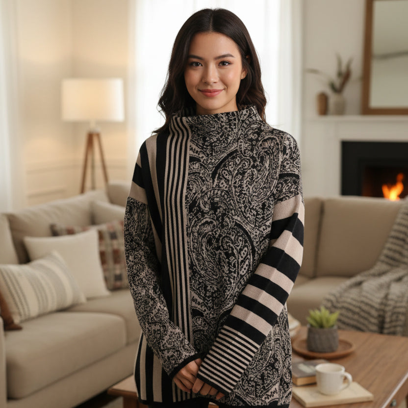Striped Pullover Knit Set