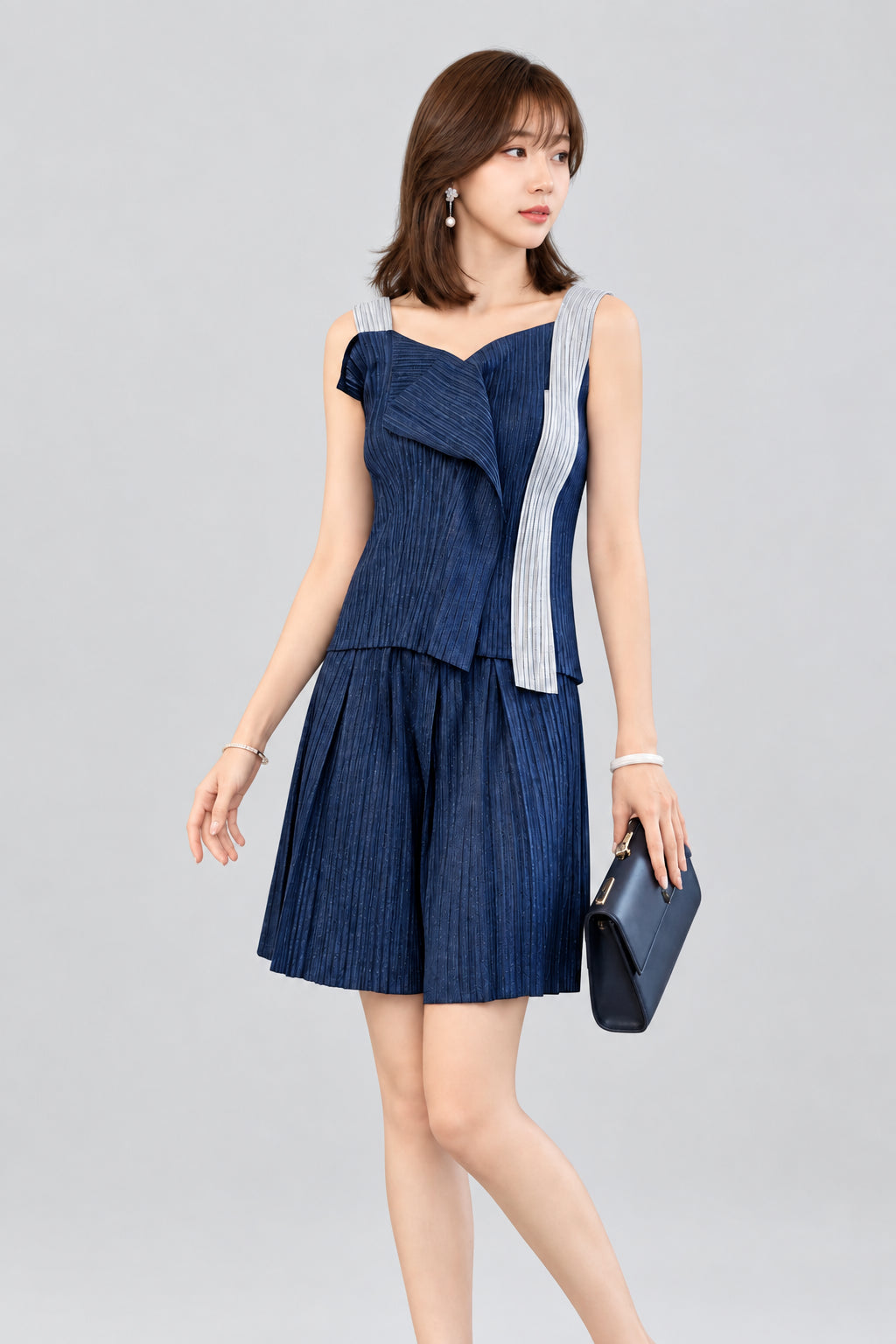 Pleated A-line Dress