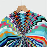 CurveKind™ Printed Pleated Stretch Crewneck Top