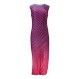 Pink pleated dress on a white background