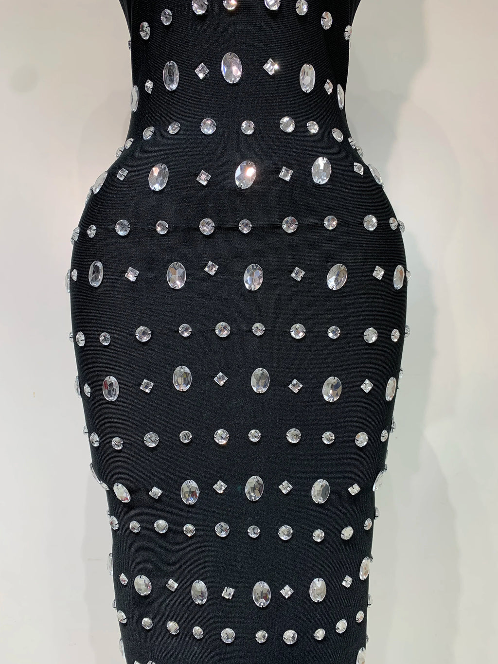Rhinestone Bodycon Maxi Dress by Crystal Crystina, alternate view 5