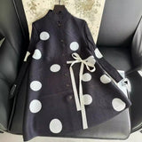 CurveKind™ Polka Dot Pleated Shirt Dress