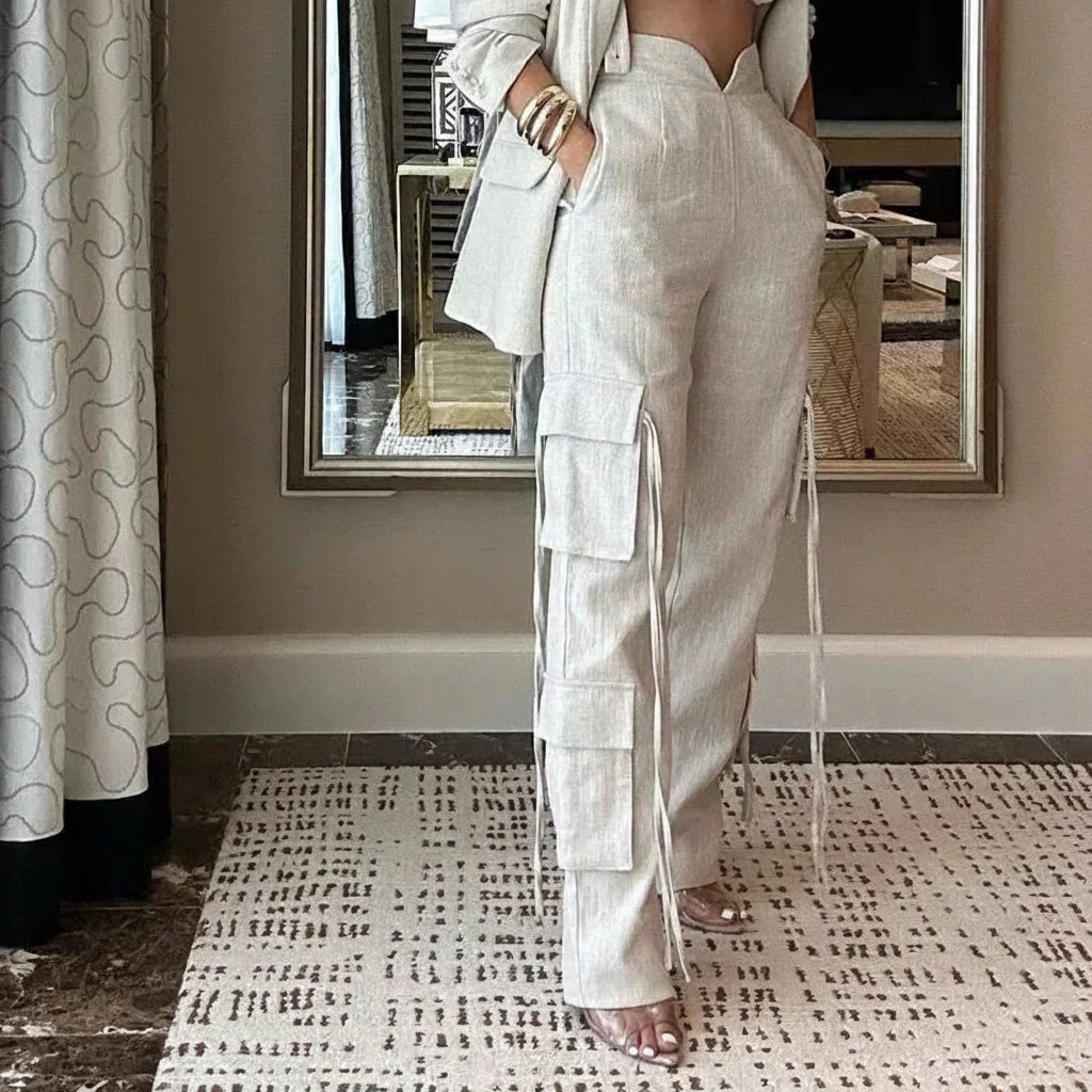 Blazer & Wide-Leg Pants Set