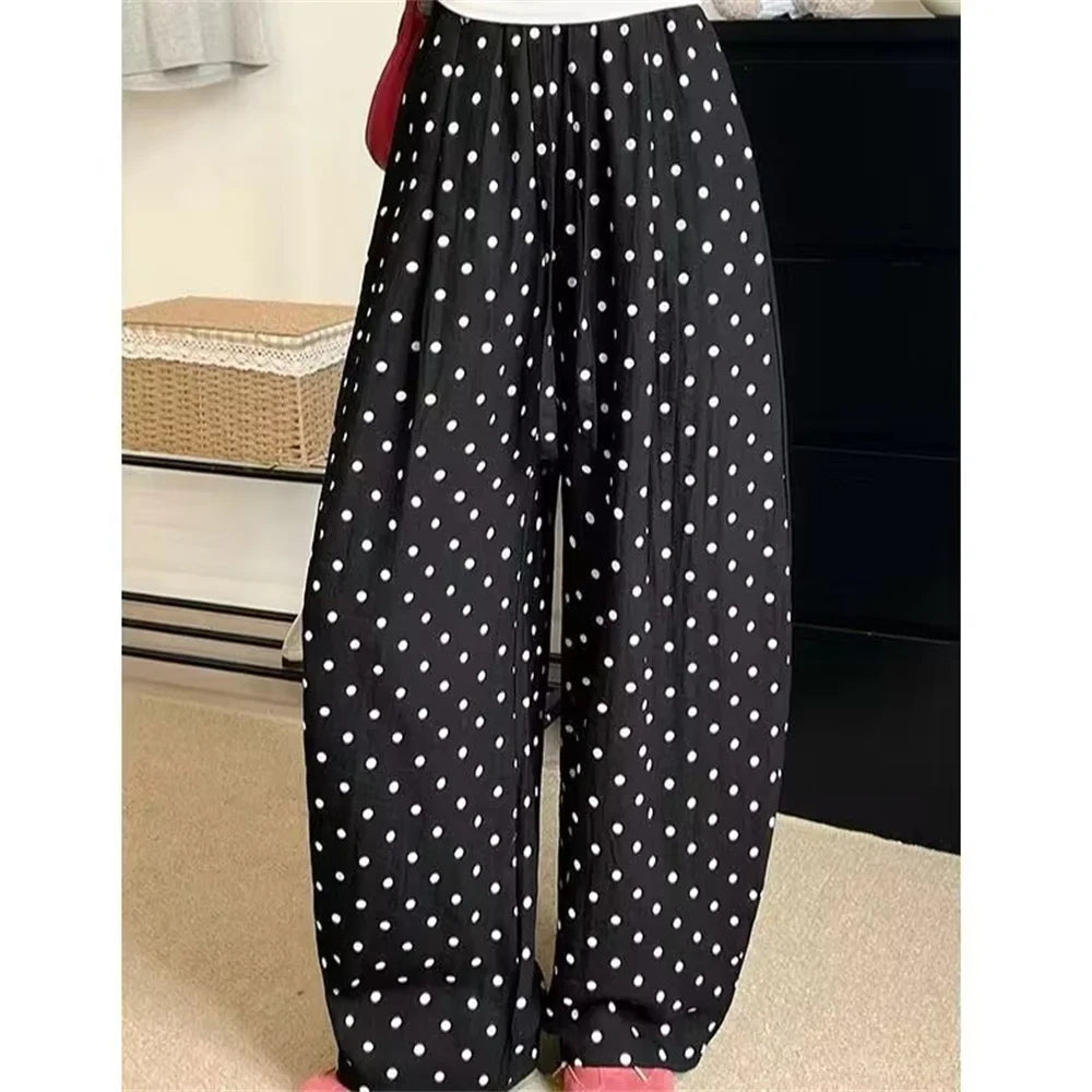 Linen Wide Leg Polka Dot Pants by Crystal Crystina, primary view