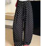 Linen Wide Leg Polka Dot Pants
