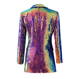 Harley Luxury Bright Sequin Single Button Slim Blazer