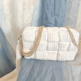 Handmade Cotton Knit Tassel Crossbody Bag