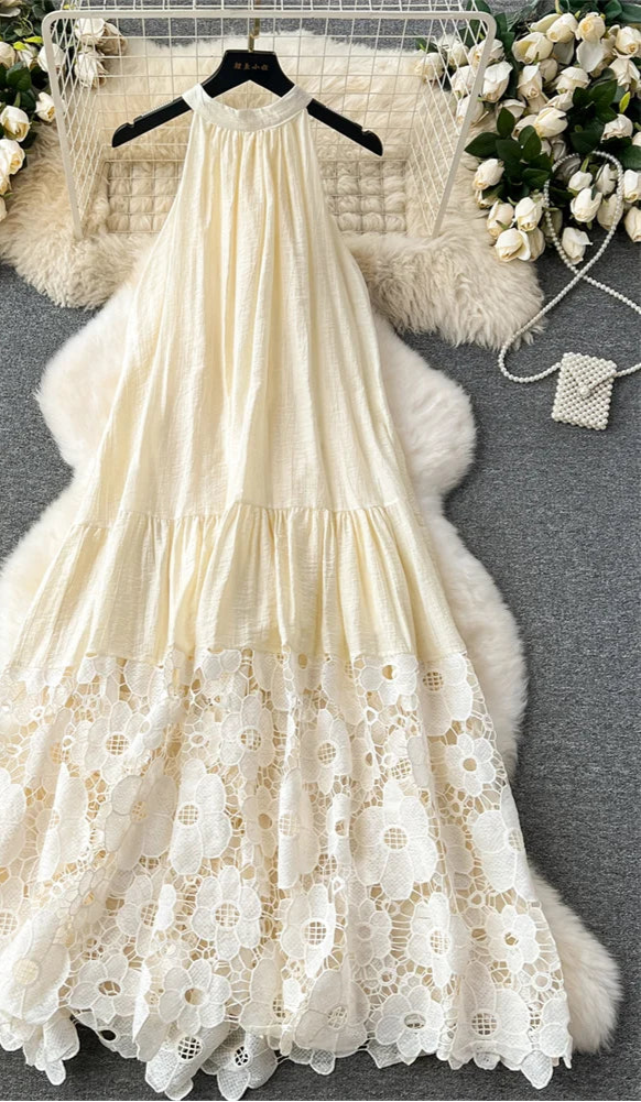 Lace Embroidery Sleeveless Dress by Crystal Crystina, primary view
