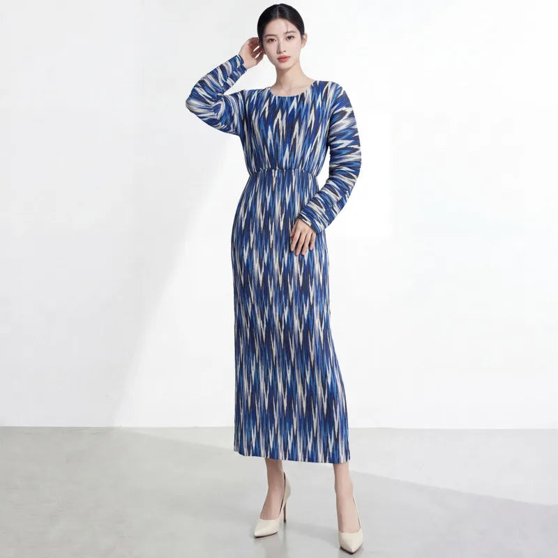 CurveKind™ Purple Geometric Print Batwing Dress