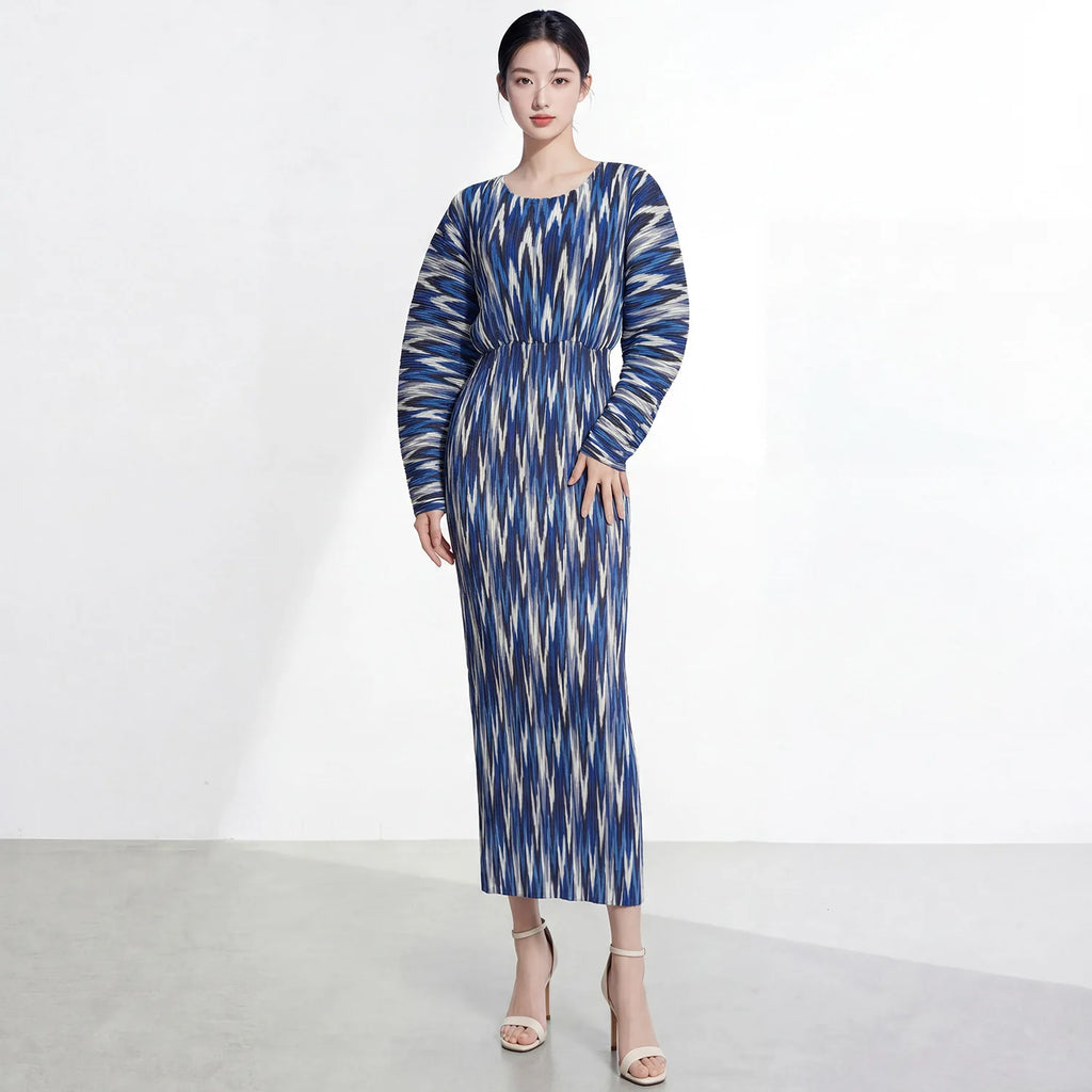 CurveKind™ Purple Geometric Print Batwing Dress