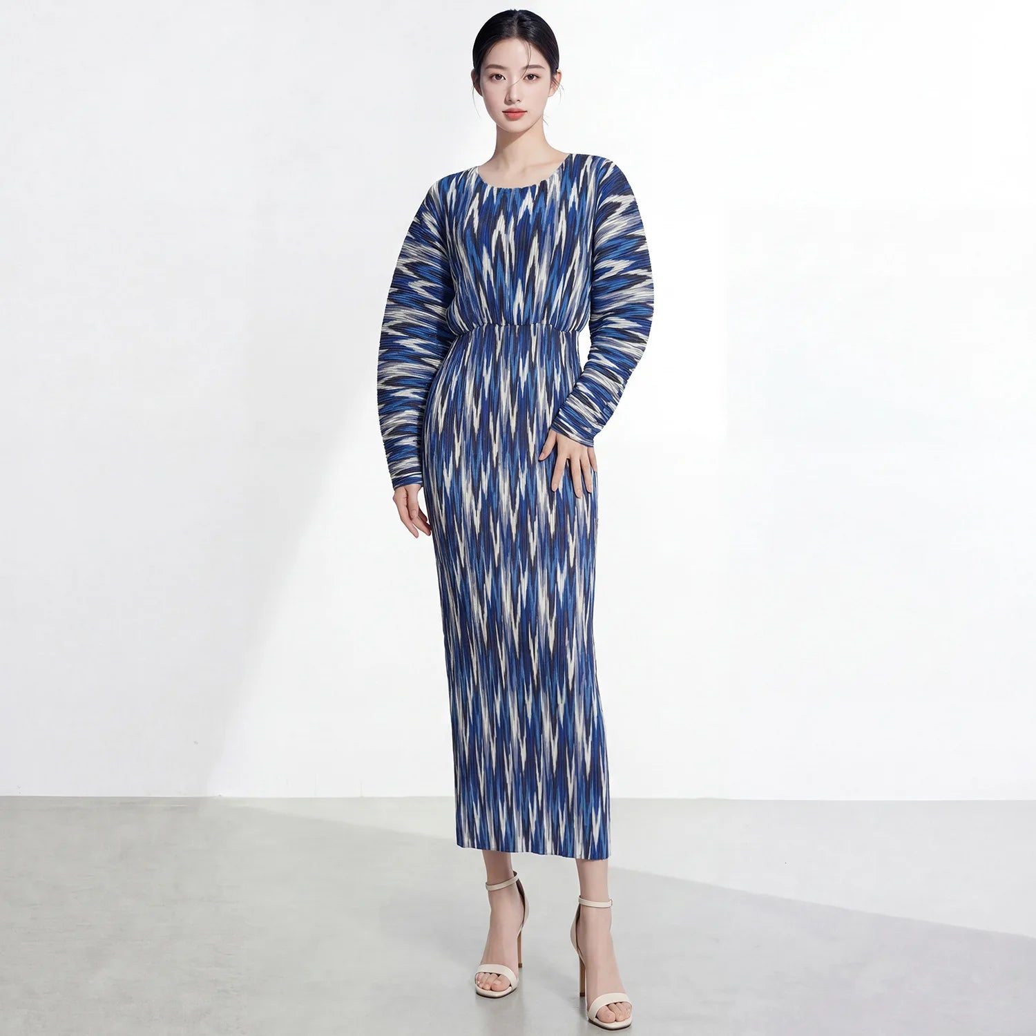 CurveKind™ Purple Geometric Print Batwing Dress