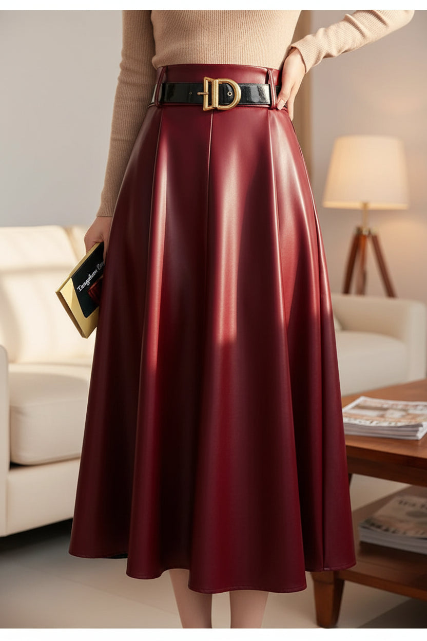 PU Leather Umbrella Skirt