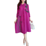 CurveKind™ Printed Pleated Cardigan Dress
