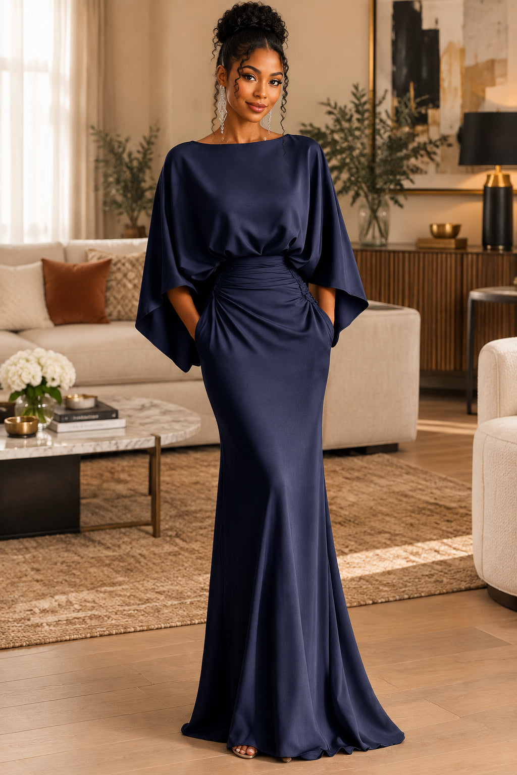 High Waist Pleated Party Dress