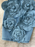 3D Flower Denim Mini Dress