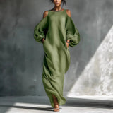 Off Shoulder Long Sleeve Maxi Dress
