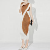 CurveKind™ Colorblock Sleeveless Midi Dress