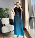 CurveKind™ Gradient Pleated Maxi Dress