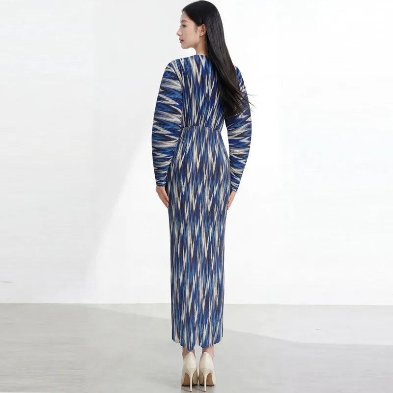 CurveKind™ Purple Geometric Print Batwing Dress
